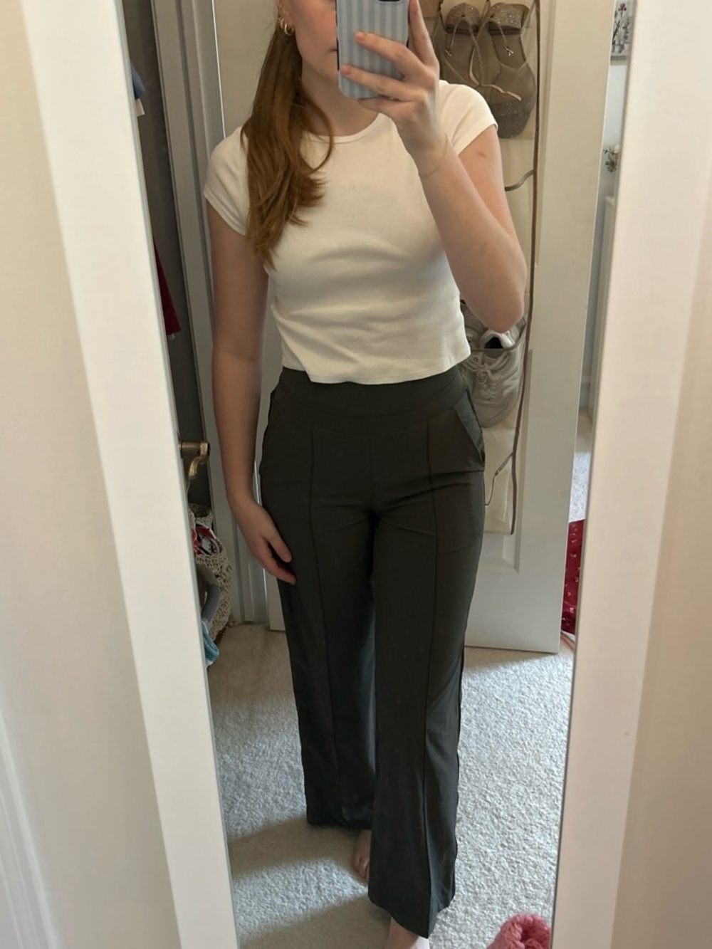 Athleta Olive Wide-Leg High-Waist Pants